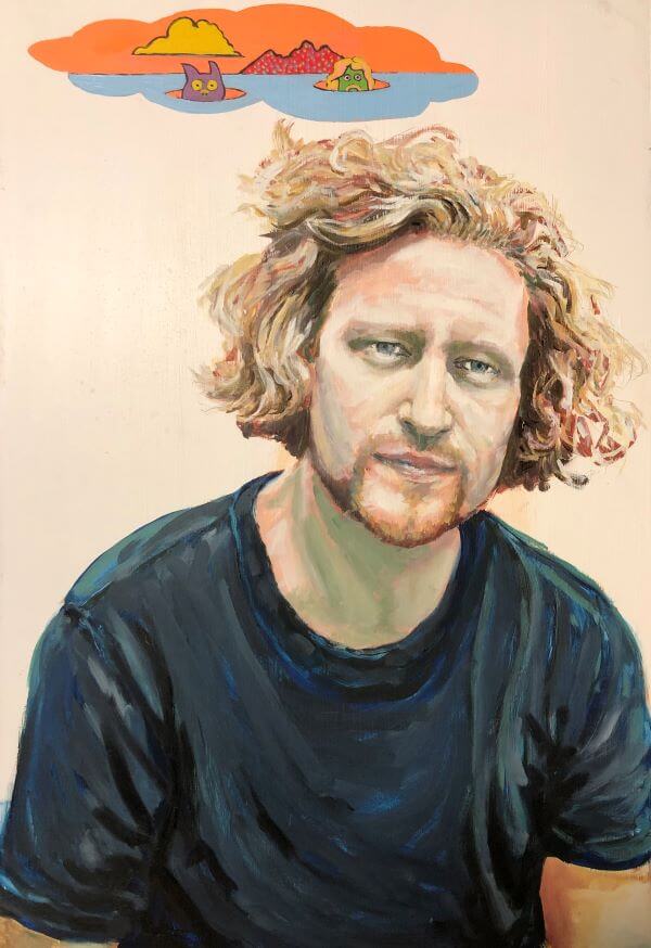 Portrait of Dan Withey, Finalist in SBS Portrait Prize painted by Philip David
