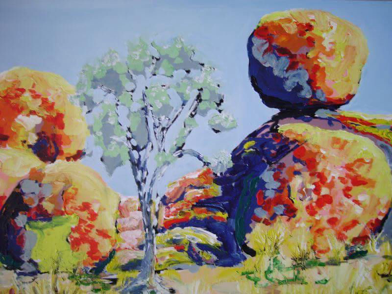 Devils Marbles painted by Philip David