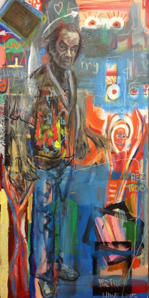 Portrait of Jungle Phillips, Outsider Artist, painted by Philip David