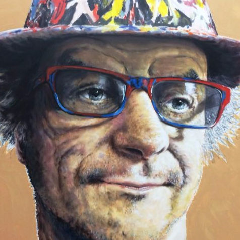 Portrait of Jungle Phillips, Radical Outsider Artist, painted by Philip David
