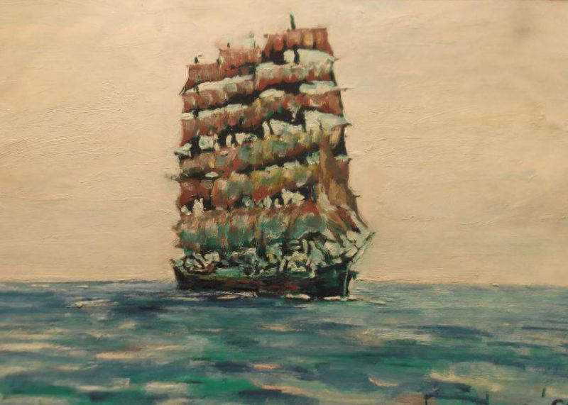 Sailing ship painted in 1990 (2) by Philip David