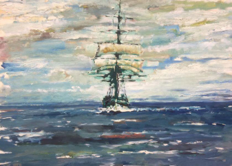 Sailing ship painted in 1990 (3) by Philip David