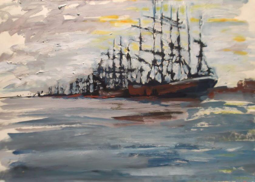 Sailing ship painted in 1990 (5) by Philip David